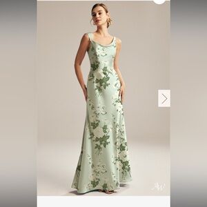 Floral Green Sleeveless Dress